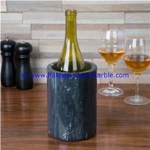 Ziarat White Marble Wine Bottle Cooler Ice Bucket