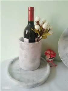 Gifts White Marble Candle Cup Handicraft Carving