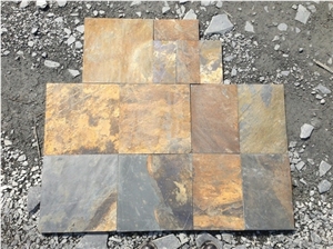 Natural Cheaper Multicolor Rust Slate Corner Stone