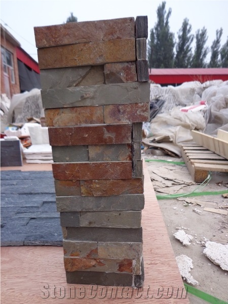 Natural P020 Rusty Slate Feature Wall Corner Stone