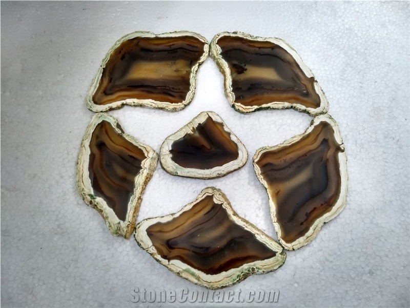 Natural Antique Agate Slices in Wholesale - India