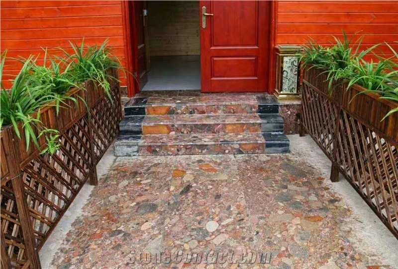 Colorful Stone Rain Pebble Granite Slab