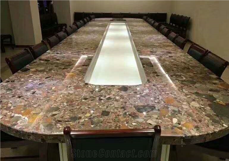 Colorful Stone Rain Pebble Granite Slab