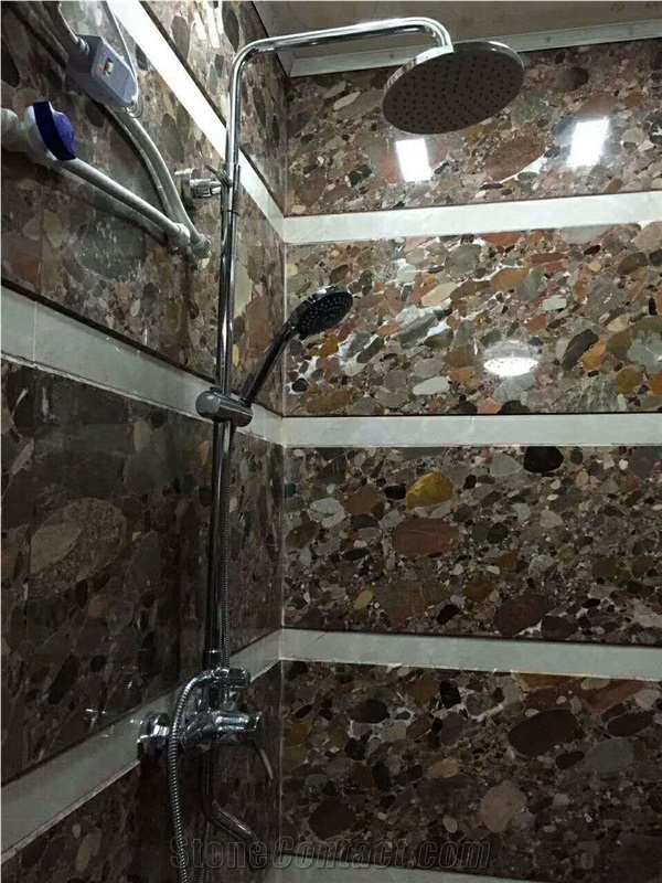 Colorful Stone Rain Pebble Granite Slab