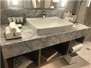 Silver Statuario Armani Marble Bath Vanity Tops