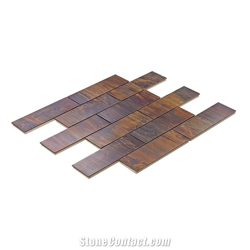 Hammered Wall Tiles 2x6 Brick Metal Mosaic