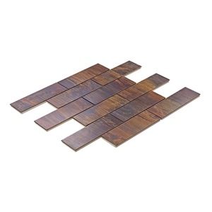 Hammered Wall Tiles 2x6 Brick Metal Mosaic