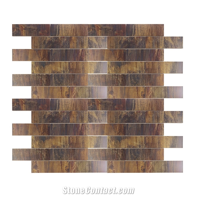 Hammered Wall Tiles 2x6 Brick Metal Mosaic