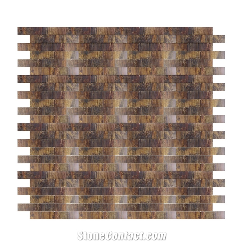 Hammered Wall Tiles 2x6 Brick Metal Mosaic