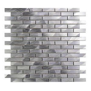 Metal Aluminum Alloy Silver Linear Mosaic Tile