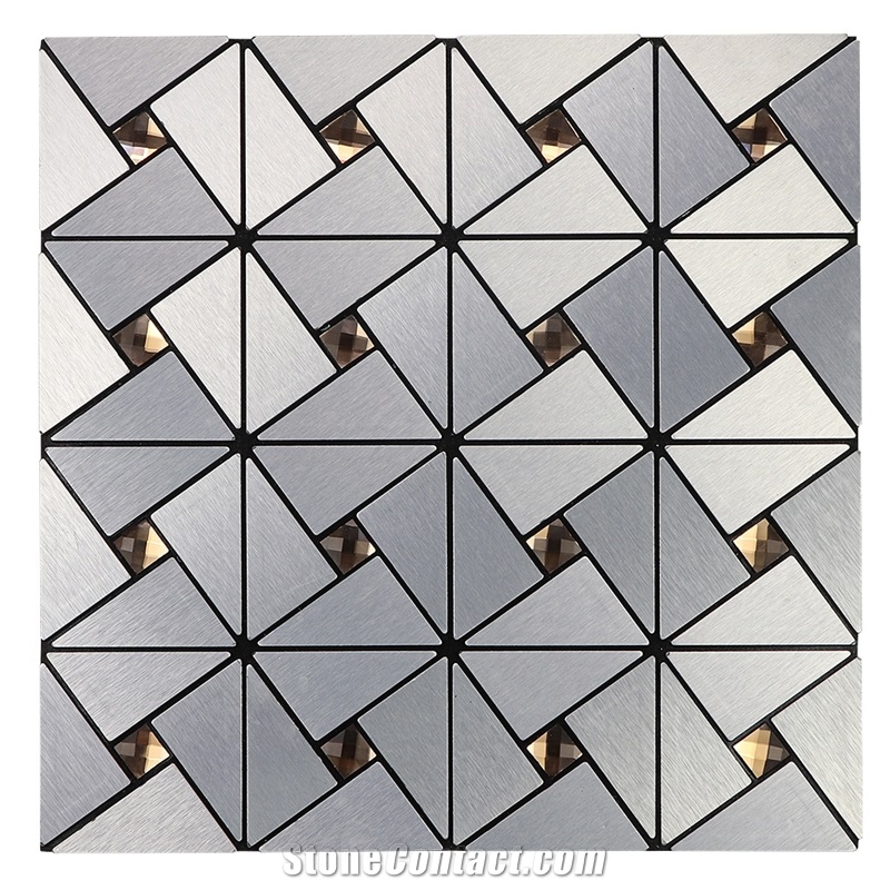 Natural Marmer Brushed Metal Mosaic