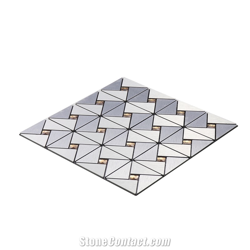 Natural Marmer Brushed Metal Mosaic