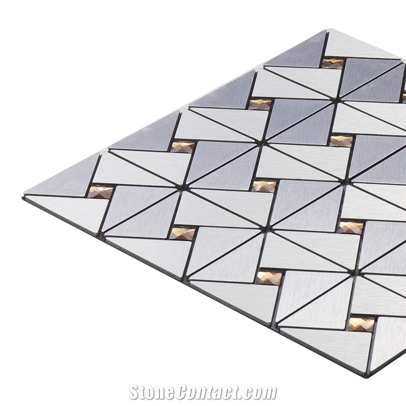 Natural Marmer Brushed Metal Mosaic