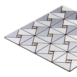 Natural Marmer Brushed Metal Mosaic