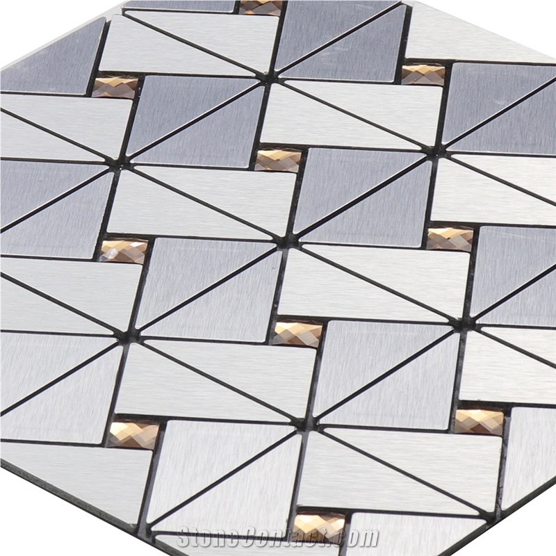 Natural Marmer Brushed Metal Mosaic