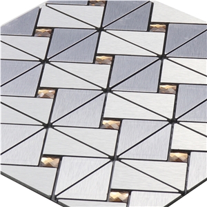 Natural Marmer Brushed Metal Mosaic