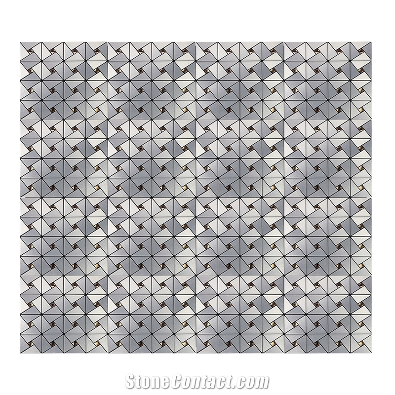 Natural Marmer Brushed Metal Mosaic