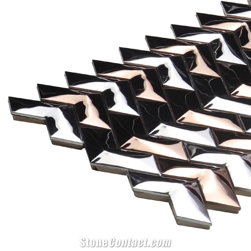 Wall Metal Series Tile Aluminium Alloy 3d Mosaic