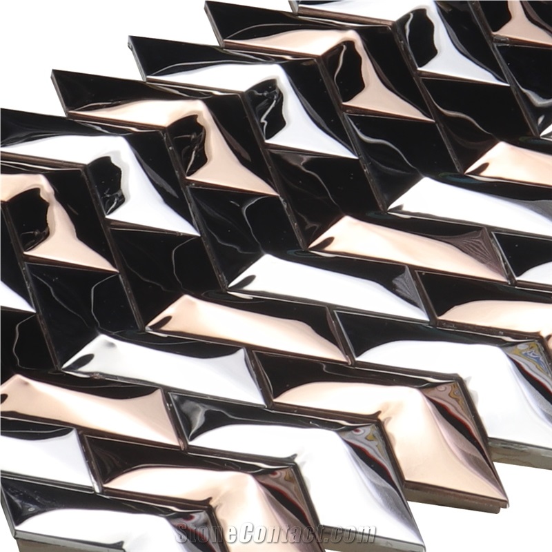 Wall Metal Series Tile Aluminium Alloy 3d Mosaic