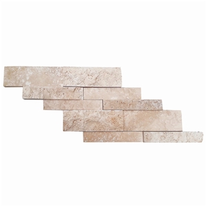 Classic Travertine Stacked Stone Ledger Panel