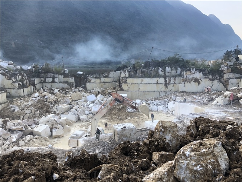 Silver Oman Grey Marble Quarry Blocks in Stock