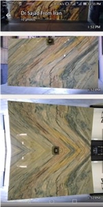 Multicolored Wavy Marble Slabs