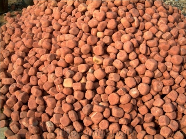 Indian Agra Red Sandstone Pebble Stones