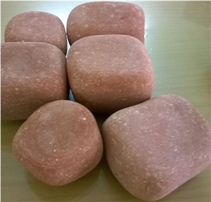 Indian Agra Red Sandstone Pebble Stones