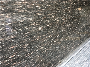 Black Night Granite with Red Tadpole Slabs Tiles
