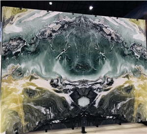 Bookmatch Paradise Jade Marble Slabs Floor Tiles