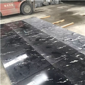 China Via Lactea Black Granite Slabs Flooring Tile