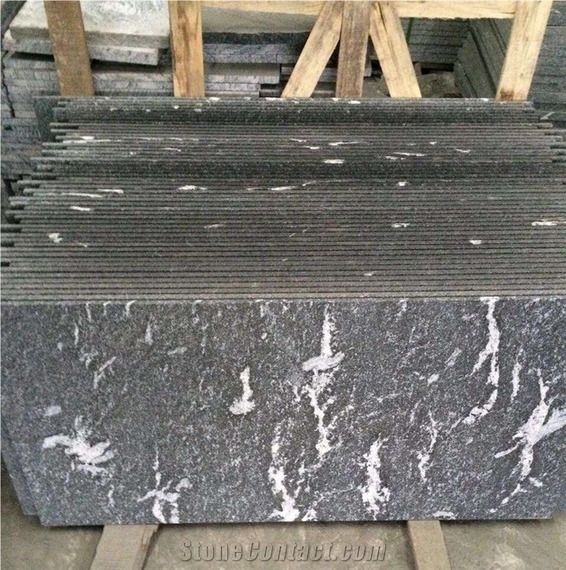 China Via Lactea Black Granite Slabs Flooring Tile