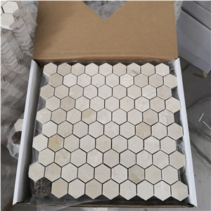 Cream Marfil Marble Mixed Emperador Marble Mosaic