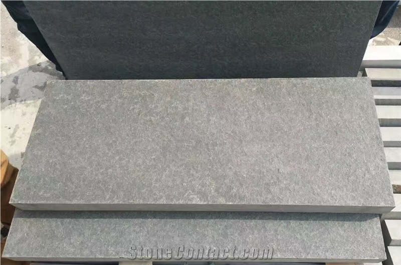 Flamed Absolute Black Basalt Wall Flooring Tiles