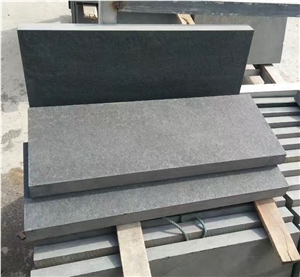 Flamed Absolute Black Basalt Wall Flooring Tiles