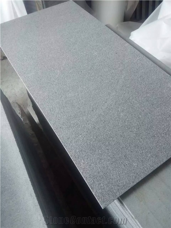 Flamed Sesame Black Granite Walling Flooring Tiles