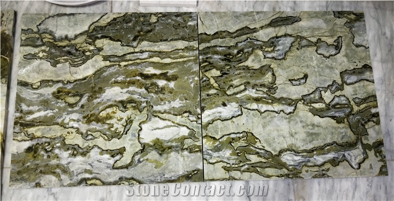 Magic Seaweed Green Marble Slabs Flooring Tiles