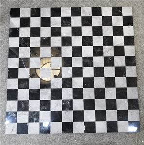 Polished Black Marble Mosaic Wall Flooring Tiles, Gold Peak Black Marble Mosaic