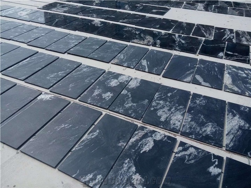 River Black Via Lactea Granite Slabs Floor Tiles