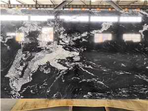 River Black Via Lactea Granite Slabs Floor Tiles