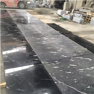 Snow Leopard Black Granite Slabs Flooring Tiles