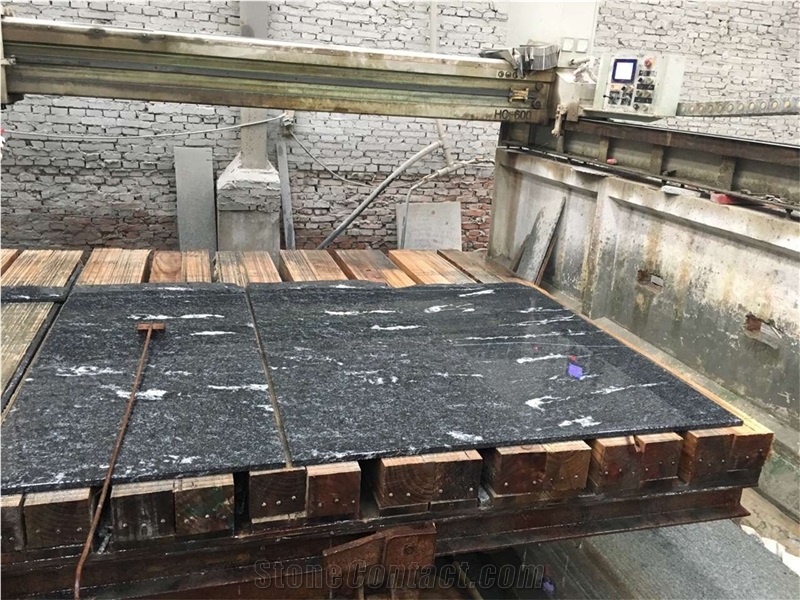 Snow Night Black Granite Slabs Walling Floor Tiles