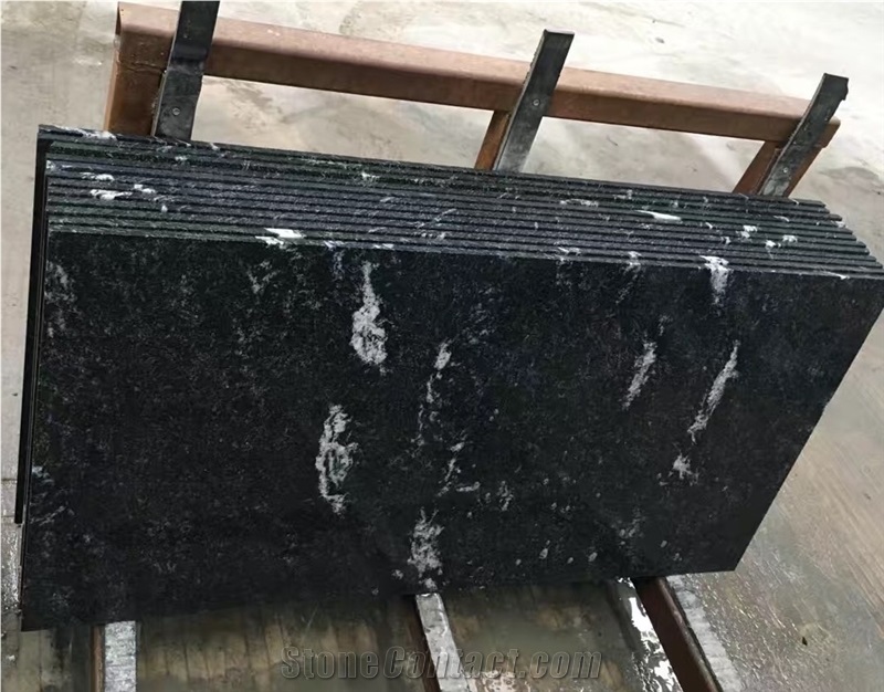 Snow Night Black Granite Slabs Walling Floor Tiles