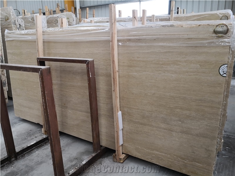 Turkey Light Cream Travertine Slab Wall Floor Tile