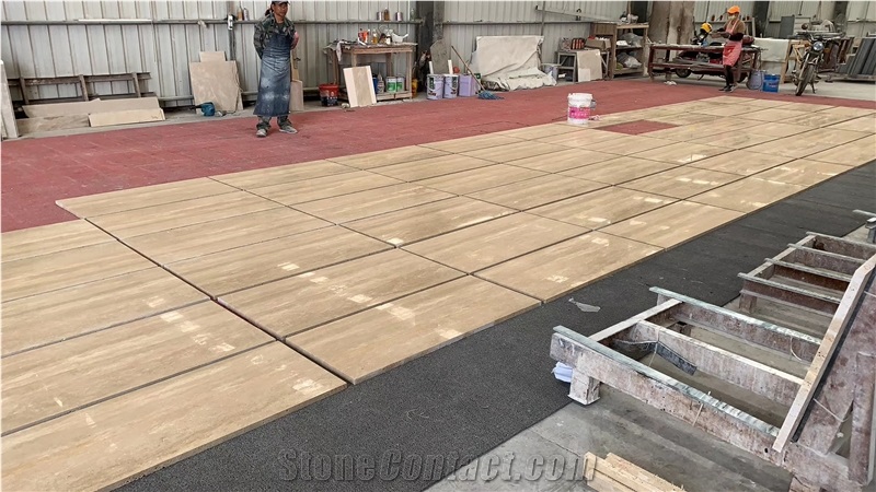 Turkey Light Cream Travertine Slab Wall Floor Tile