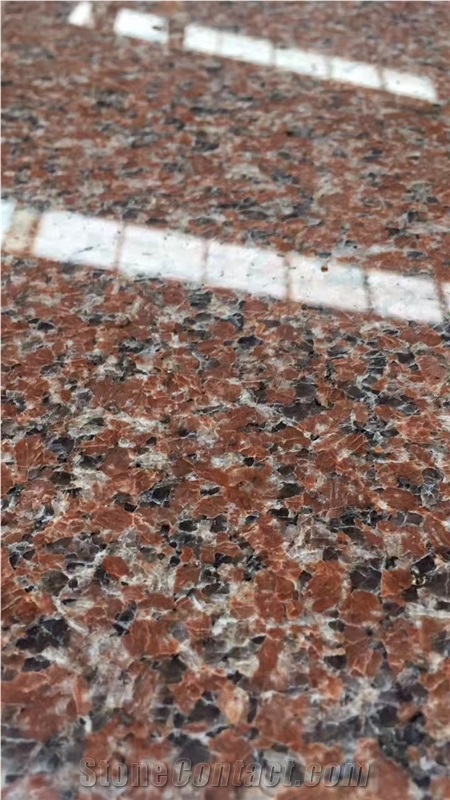 Zhuangcheng Island Red Granite Slab Floor Tiles