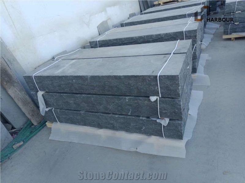 Blue Limestone Steps, Treads, Patterns