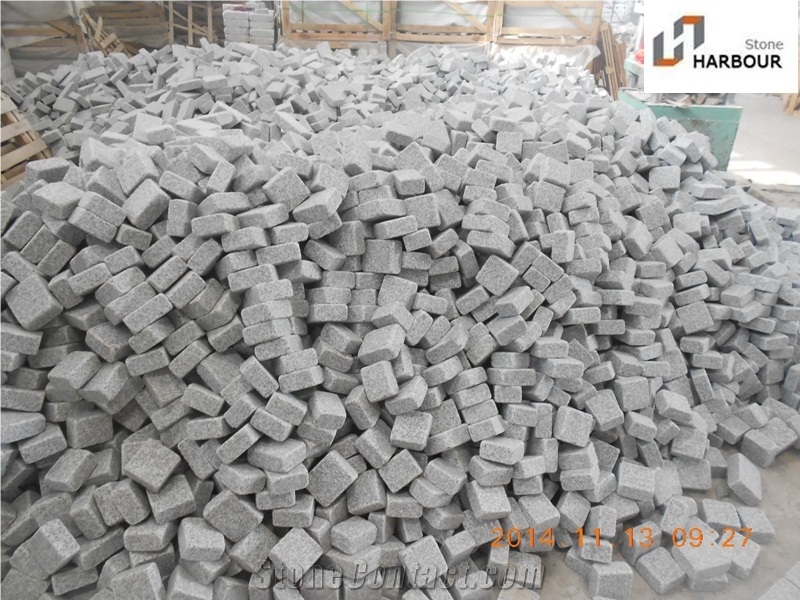 Silver Grey G603 Tumbled Cobble, Setts