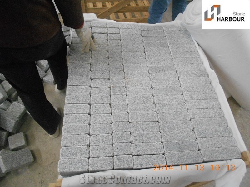 Silver Grey G603 Tumbled Cobble, Setts