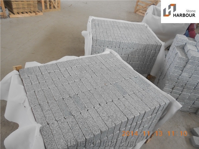 Silver Grey G603 Tumbled Cobble, Setts